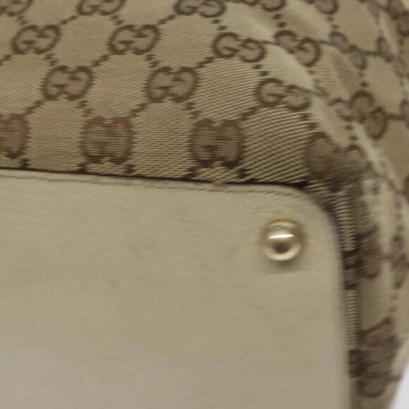 GUCCI GG Canvas Tote Bag Beige Gold 120836 Auth BA3640 - Picture 5 of 16